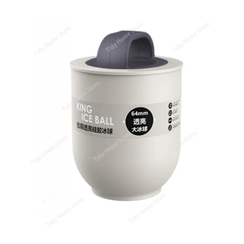 Home Big Sphere ICe Cube Maker: grande stampo rotondo per palline di ghiaccio per congelatore – vassoio per ghiaccio e scatola per ghiaccio