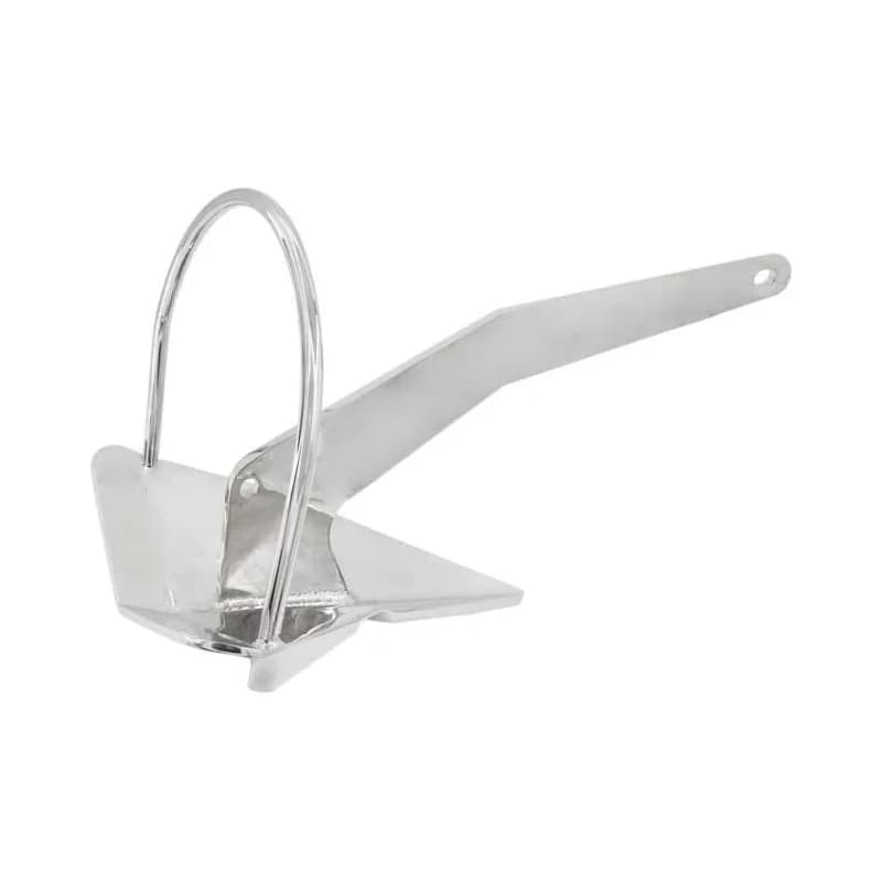 Ancora a Vanga in Acciaio Inossidabile 316, Ancora per Barche Stile Delta (6kg) 14lb, Lucidato, Grado Marino, Resistente