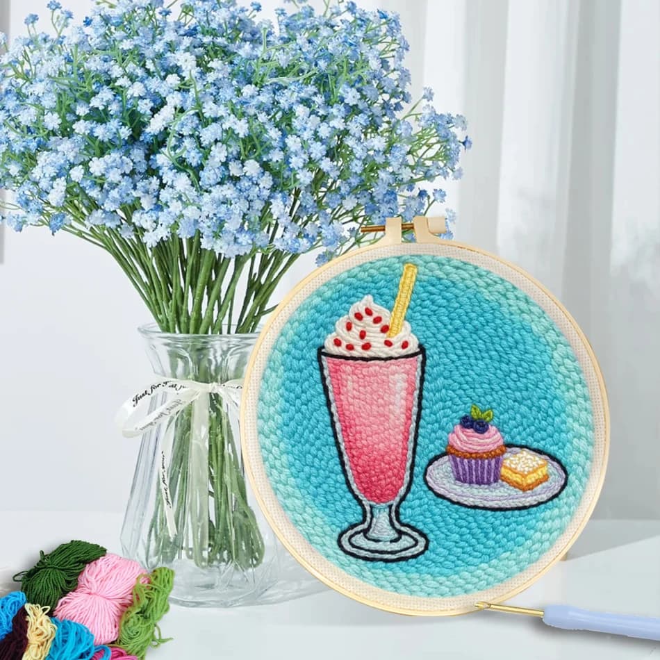 GATYZTORY embroidery punch needle starter kit Animal Cat diy kit Art and crafts with needles embroidery hoop Hobby Yarn Sewing