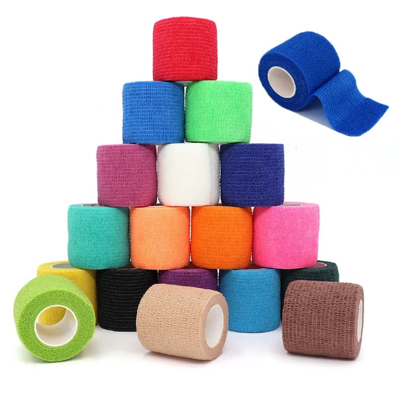 4.8m Colorful Sports Self Adhesive Elastic Bandage Wrap Tape Bands For Knee Pads Finger Ankle Palm Aid Kit Animal Pet Tool
