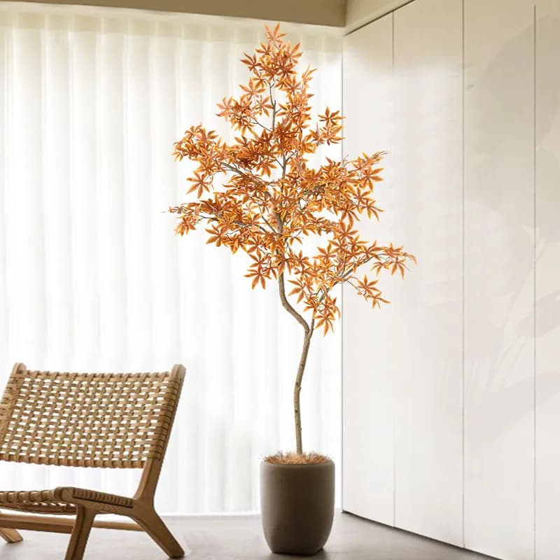 Large-scale simulated green plant landscaping potted maple indoor shopping mall store window fake plant decorative flower landsc