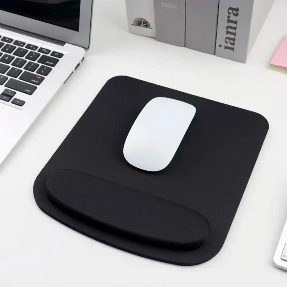 Tappetino per Mouse Ergonomico con Poggiapolsi in EVA, Spugna Spessa, Colore Unico, Accessori da Ufficio
