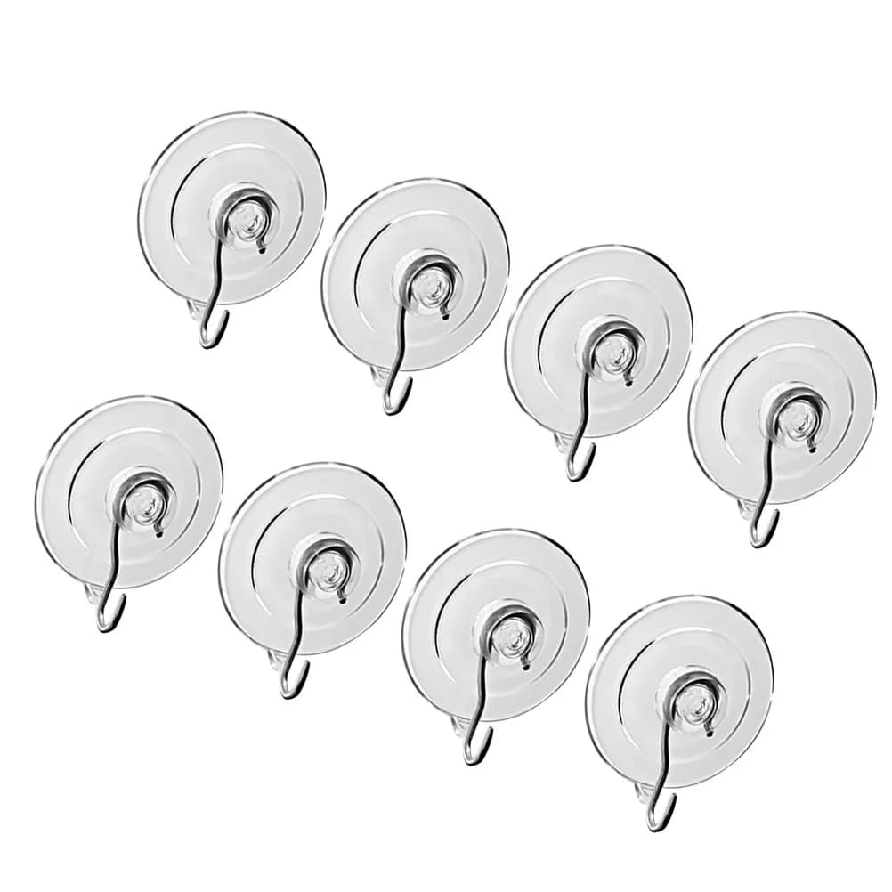 8 ganci a ventosa trasparenti da 60 mm, appendiabiti da parete senza fori, organizer autoadesivo senza tracce per bagno, camera da letto, ufficio