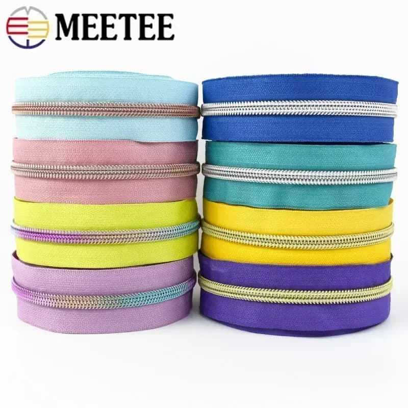 5/10/20M 5 # Cerniere a nastro con cerniera in nylon al metro per borsa da cucito Kit di riparazione per zip per bagagli Abiti fai da te Zampe decorative Accessori