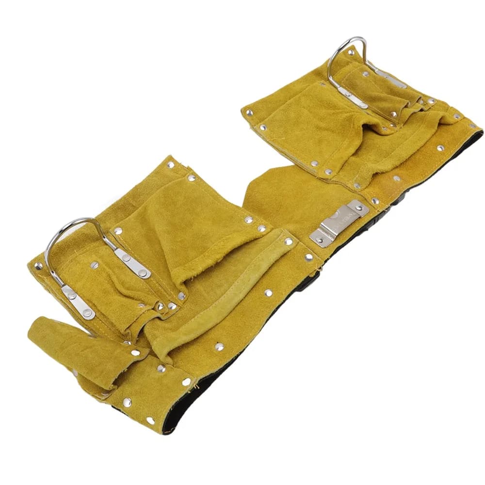 Cintura Porta Attrezzi in Pelle con Fibbia a Sgancio Rapido, Cintura Porta Utensili Portatile per Falegnameria, Tasche Multiple, Robusta Borsa da Cintura per Attrezzi