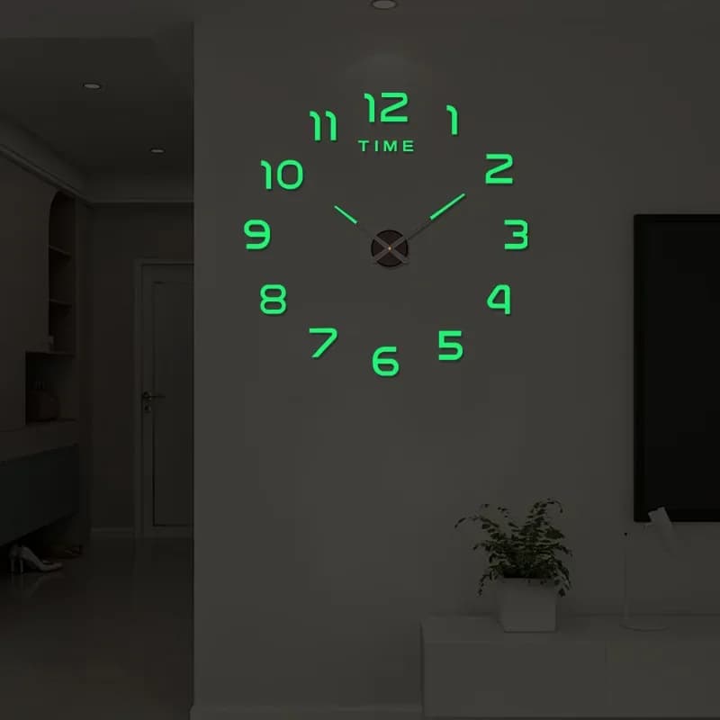 Stylish 3D DIY Wall Sticker Clock | Silent Acrylic Digital Clock No-Drill Easy Install Home Decoration for Bedroom & Hallway