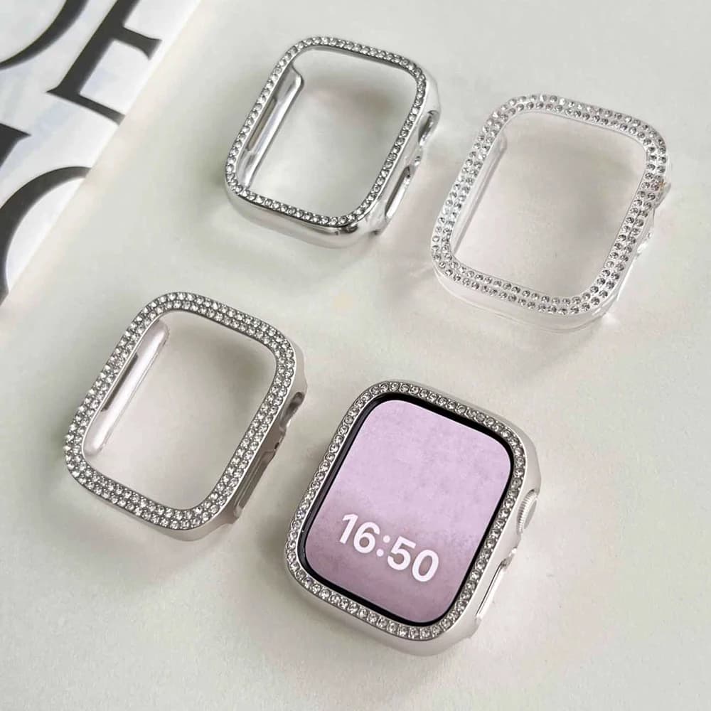 Copertura del diamante per la cassa dell'orologio Apple Serie 10 9 8 7 6 5 SE Ultra 49mm 42mm 46mm 44mm 45mm 40 41mm Protezione PC Paraurti protettivo