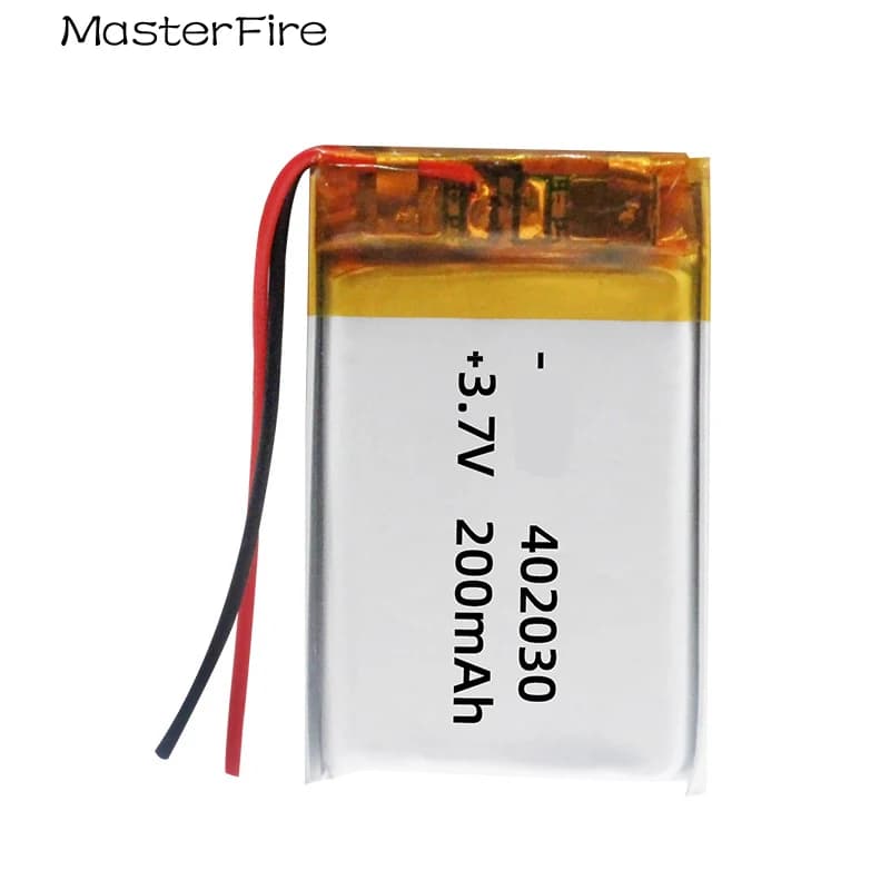 20 pz/lotto Batteria ricaricabile ai polimeri di litio da 3.7V 200mAh 402030 per Registratore Bluetooth, Smartwatch, Luce LED, Webcam