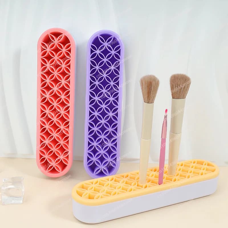 Storage box for makeup brushes, portable beauty tools, table drawers without perforation, porous holders for cosmetics