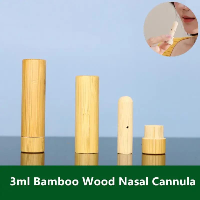 Aroma Diffuser Empty Nasal Aromatherapy Inhalers Tubes With Lanyard Bamboo Wooden Nasal Inhaler Essential Oil Bottle