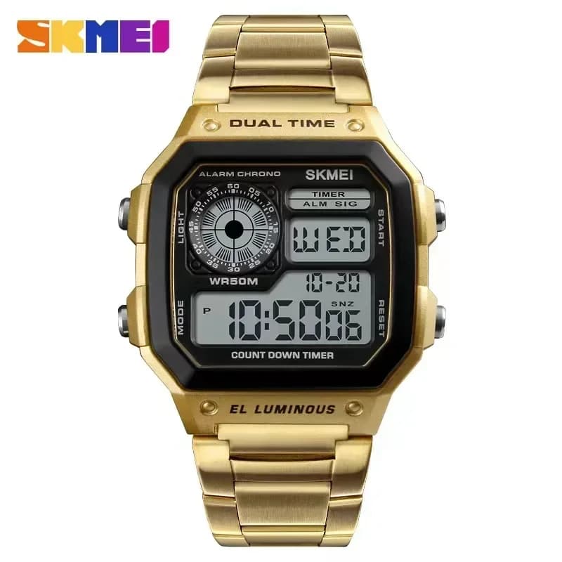 SKMEI 1335 cinturino in acciaio inossidabile orologio digitale reloj hombre orologio sportivo da uomo 5bar orologi impermeabili