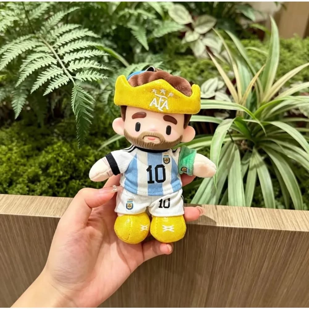 15CMMessi Argentina No.10 Football Plush Keychain Doll Pendant Backpack Decor Sport Fan Souvenir Gift