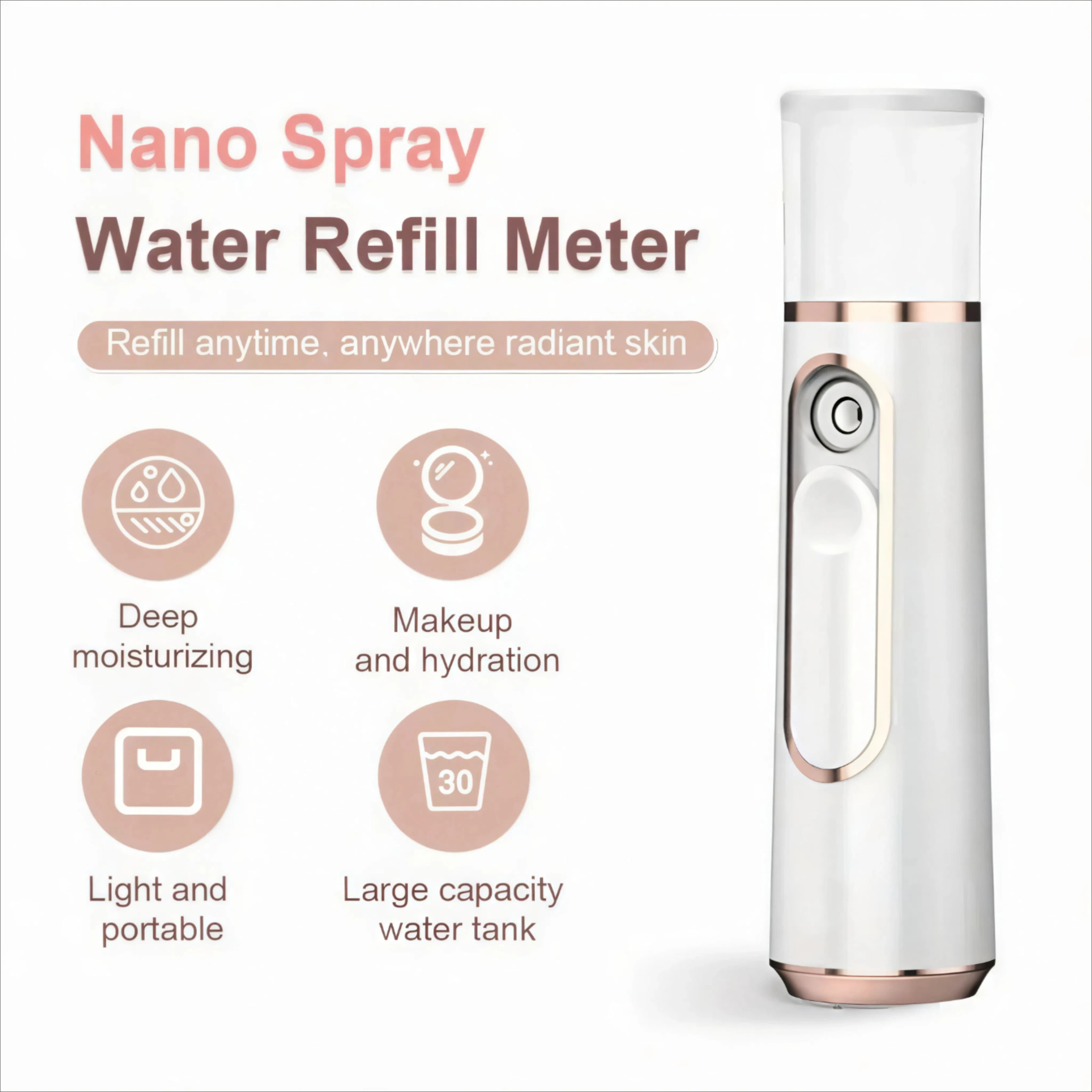 New Beauty Salon Moisturizing Portable Face Purifier Portable 30ml USB Atomizer Essential aromatherapy