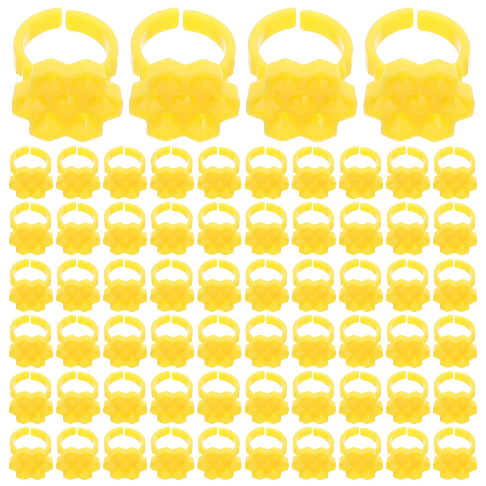 250 Pezzi Anelli Porta Colla per Ciglia, Design Esagonale, Forniture per Extension Ciglia, Mini Vassoio Adesivo Monouso, Griglia 3.5x5mm, Portatile