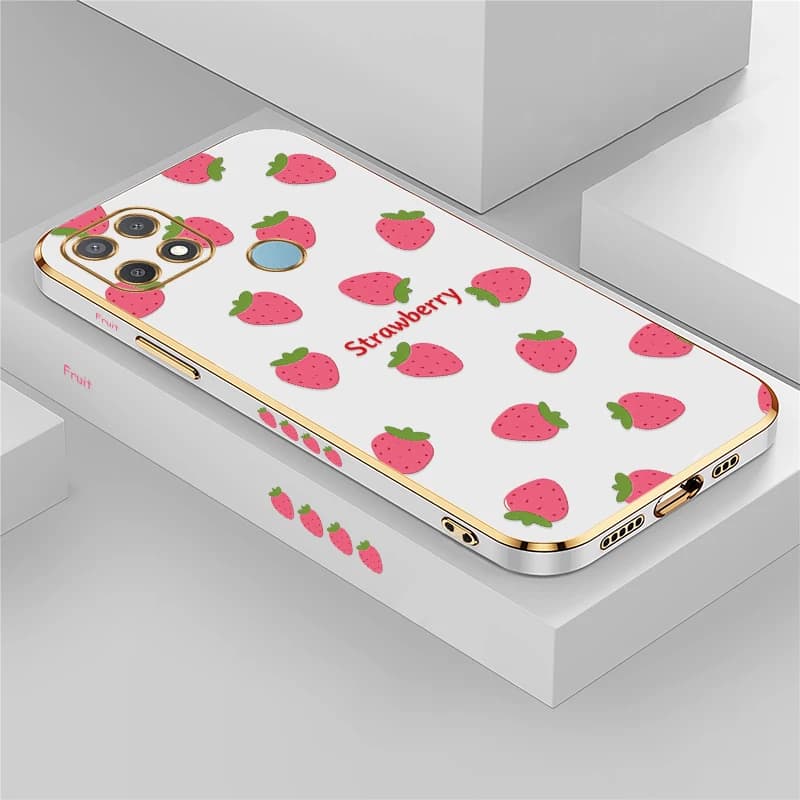 Custodia per telefono con stampa fragola per Infinix Smart 10, cover morbida in silicone per Infinix Smart 8 6 HD 5 Pro, placcata antiurto