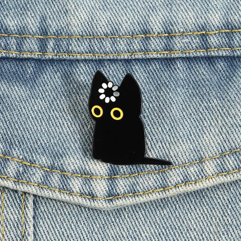Black Cat Void Loading Enamel Pins Cartoon Kitten Memes Brooch Lapel Badges Fun Animals Jewelry Gift for Friends