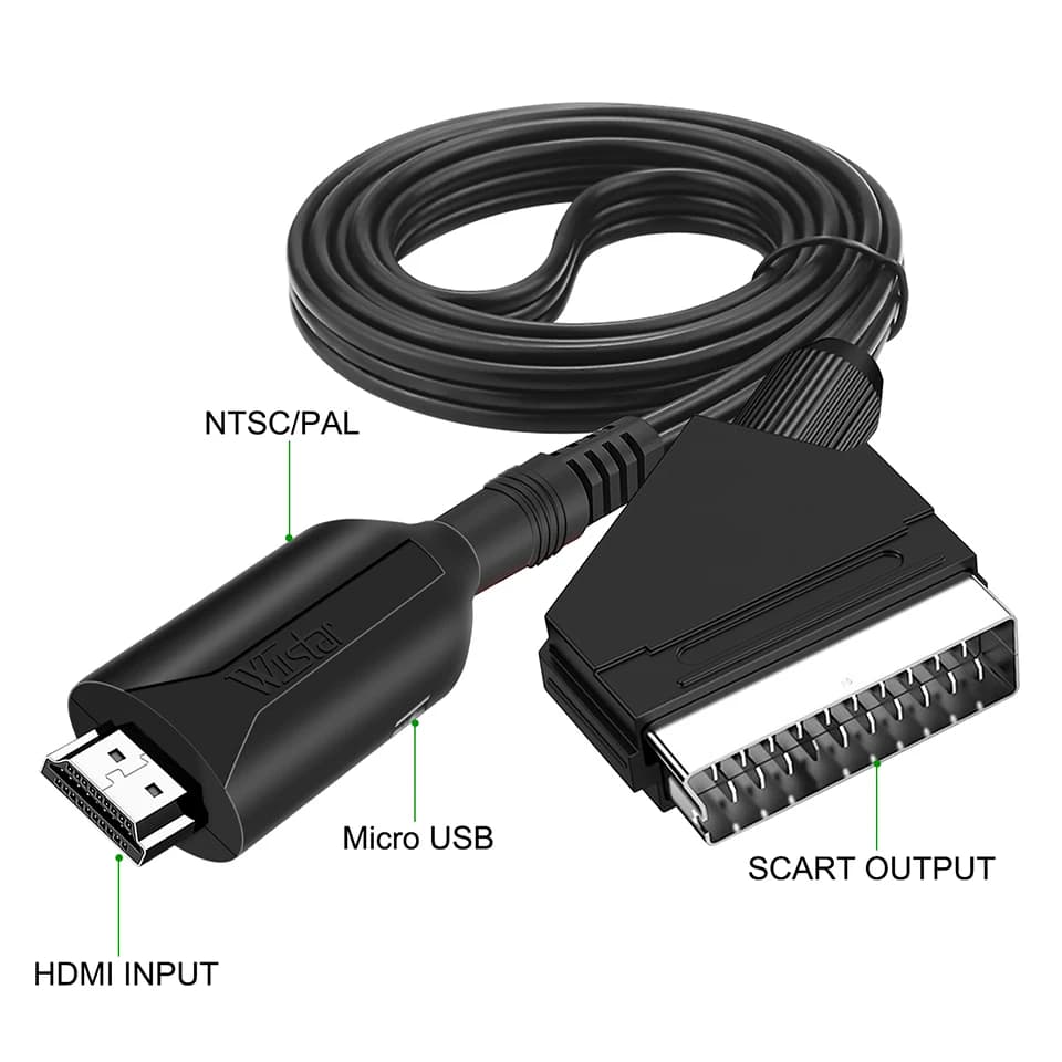 HDMI compatible input for video output Scart Audio converter Adapter Compatible audio head for Crt TV Vhs Video Recorder HD 1080