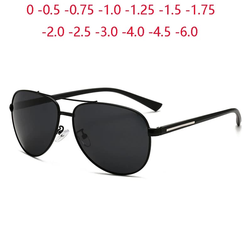 Driving Pilot Myopia Sunglasses With Degree Anti-glare UV400 Short-sight Prescription Sun Glasses For Male 0 -0.5 -0.75 To -6.0