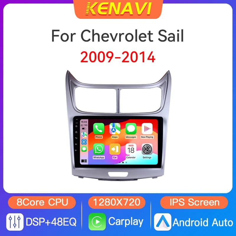 Radio stereo per auto Android 2 Din per Chevrolet Sail 2009-2014 Lettore video multimediale GPS DSP FM BT Carplay Unità principale automatica Touch Screen Sistema intelligente per auto