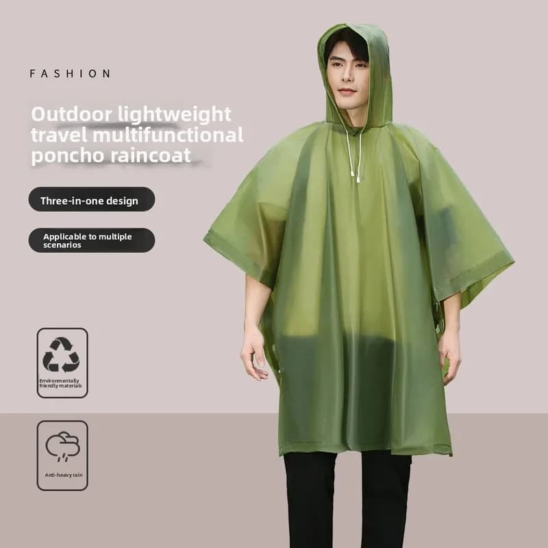 Multifunctional Outdoor Rain Poncho Canopy Ground Thick Oversized Portable Fishing Hiking Backpack Use