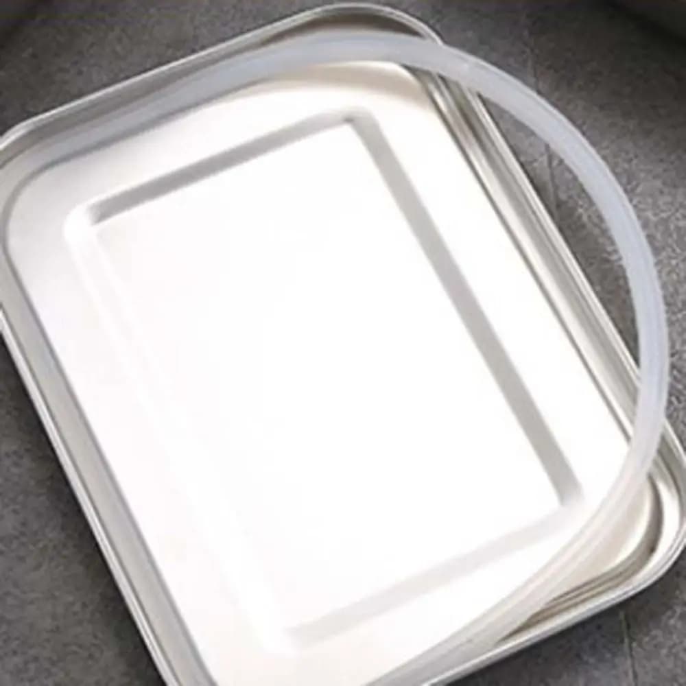 Lunch Box rettangolare in acciaio inossidabile 304 Partizioni rimovibili separate Scatola per la conservazione della freschezza a tenuta stagna con striscia di tenuta