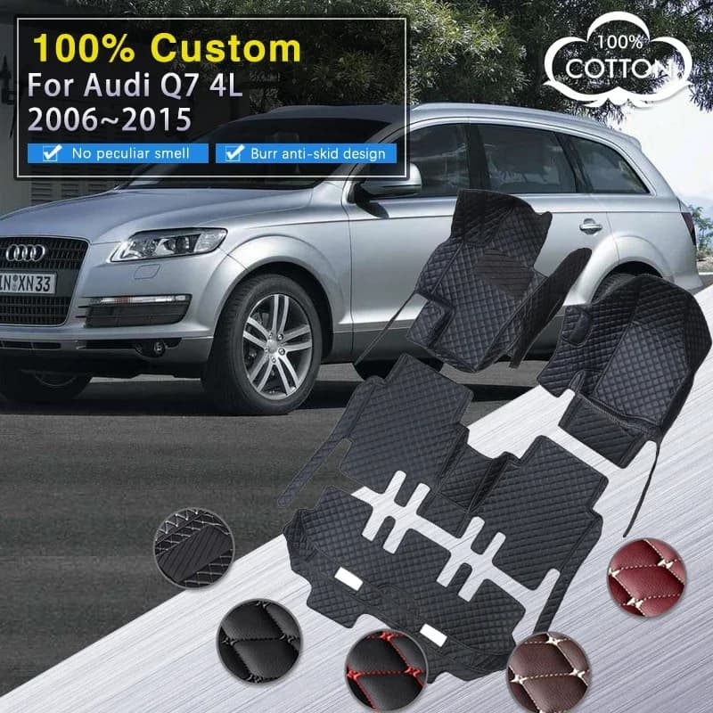 Tappetini per auto 3D RHD per Audi Q7 4L MK1 2005 ~ 2015 Tappeto in pelle di lusso Anti sporco Tappeto durevole Auto Mat Set Car Interior Access