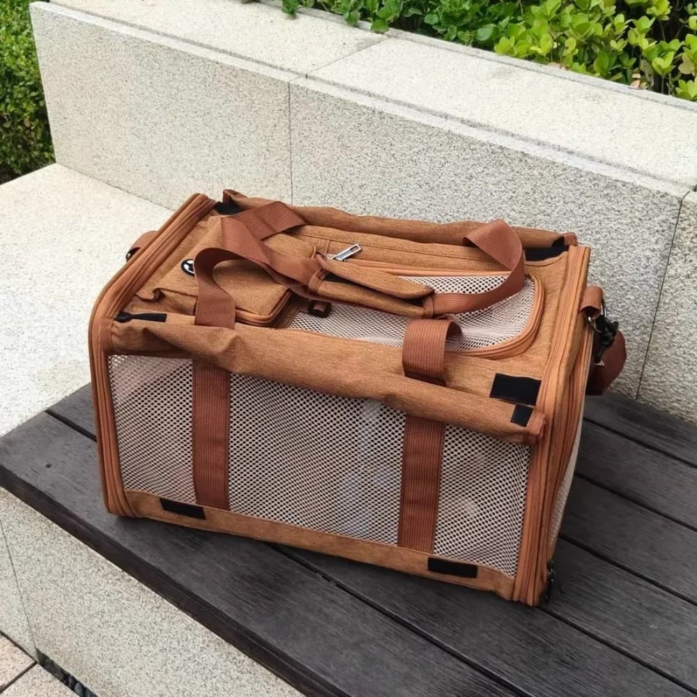 Trasportino per Gatti Traspirante e Portatile, Zaino Pieghevole per Gatti, Trasportini Regolabili per Animali Domestici e Accessori da Viaggio