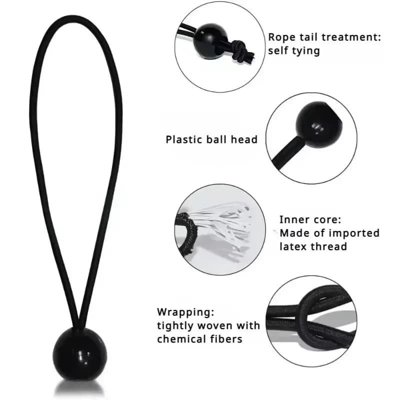 10 Pezzi di Corde Elastiche con Puntale per Teli, Teloni, Aste di Bandiera, Aste di Barche e Accessori per Tende da Campeggio