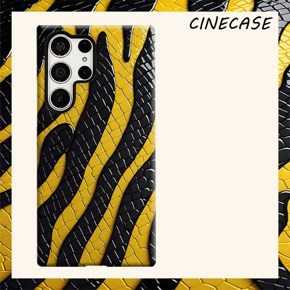 Snake Tile For Samsung Galaxy S26 S25 S24 A56 A36 Dual Layer Luxury Fashion Full Lens Protective Case