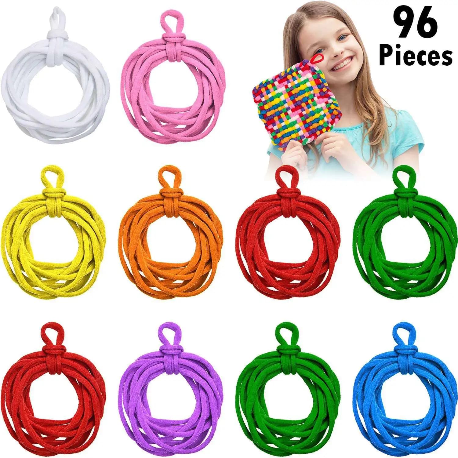 ABKW-192 Pieces Loom Potholder Loops Weaving Loom Loops Weaving Craft Loops With Multiple Colors For DIY Crafts Supplies