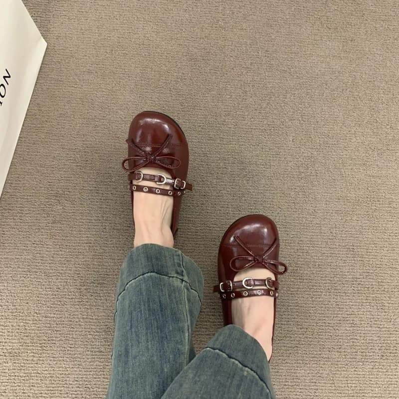 2026 New French Sweet Style Women's Ballet Flat Shoes Soft Bottom Commute Butterfly Knot Slip-On round Head Arrival Casual shoes