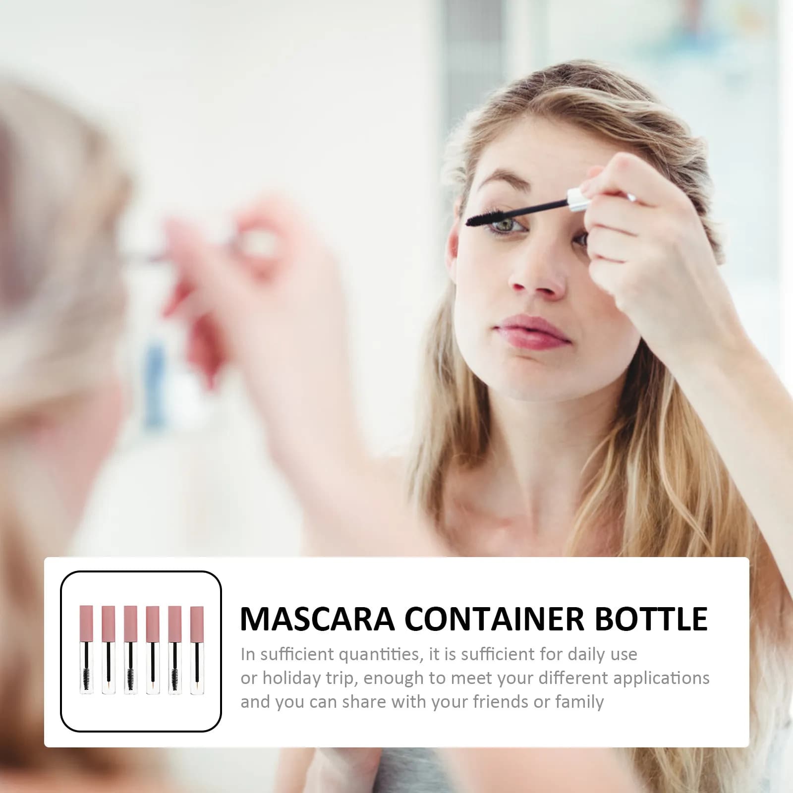 6 tubetti vuoti leggeri per mascara, contenitori ricaricabili per crema ciglia, piccole bottiglie trasparenti portatili per eyeliner e ombretto