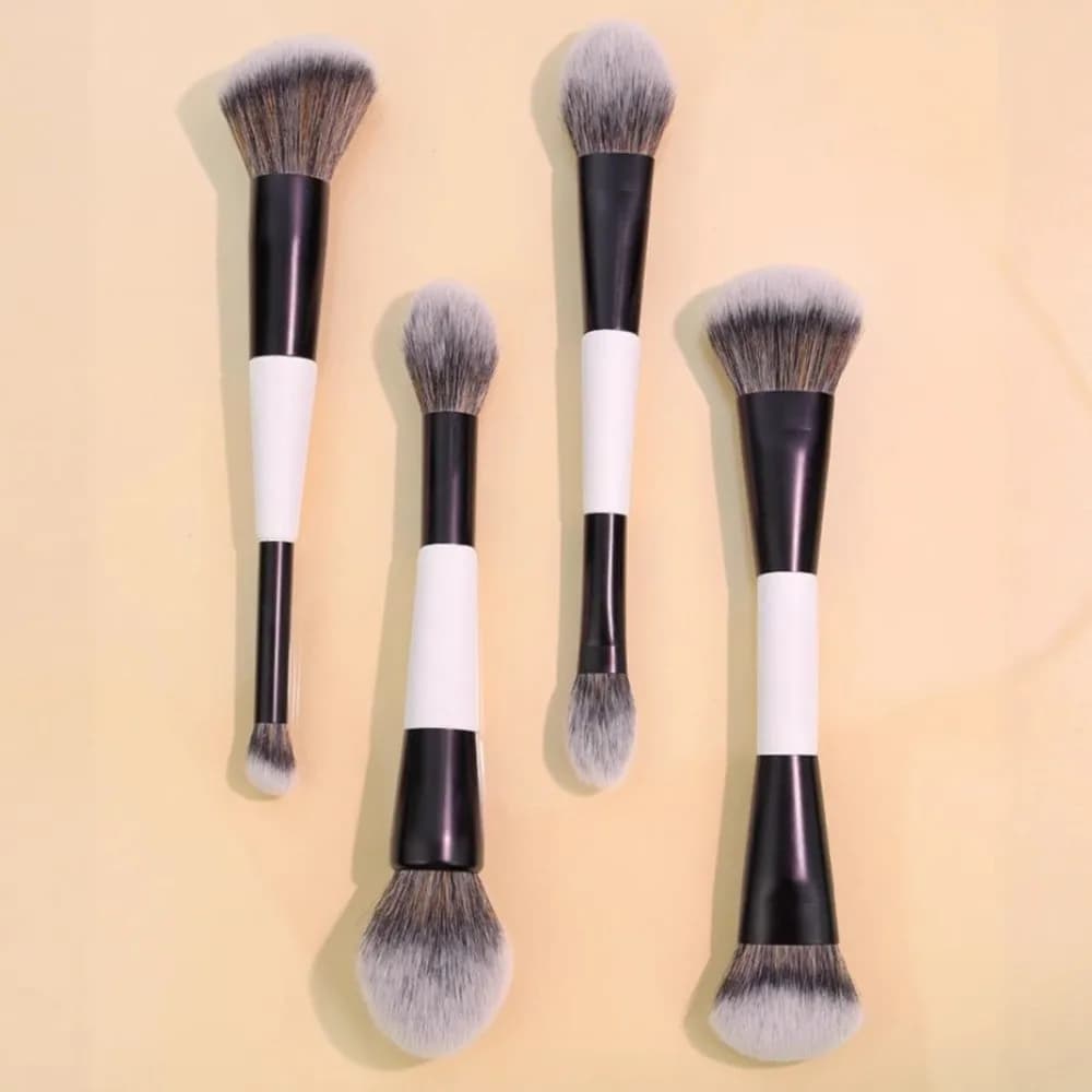 Pennello Doppia Punta F4 per Contorno Viso, Multiuso, Alta Copertura, per Ombretto e Correttore, Pennelli Cosmetici per Trucco