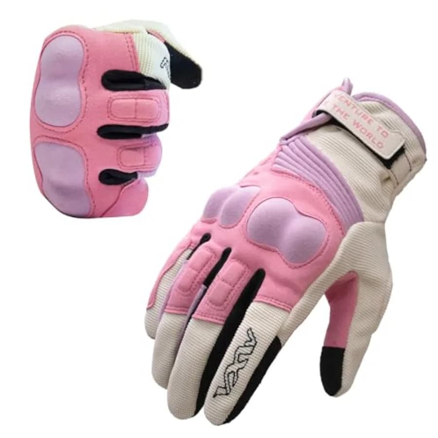 Guanti da Moto per Donne - con Protezione per Palmo e Nocche e Design Touchscreen per Motocicletta BMX ATV MTB