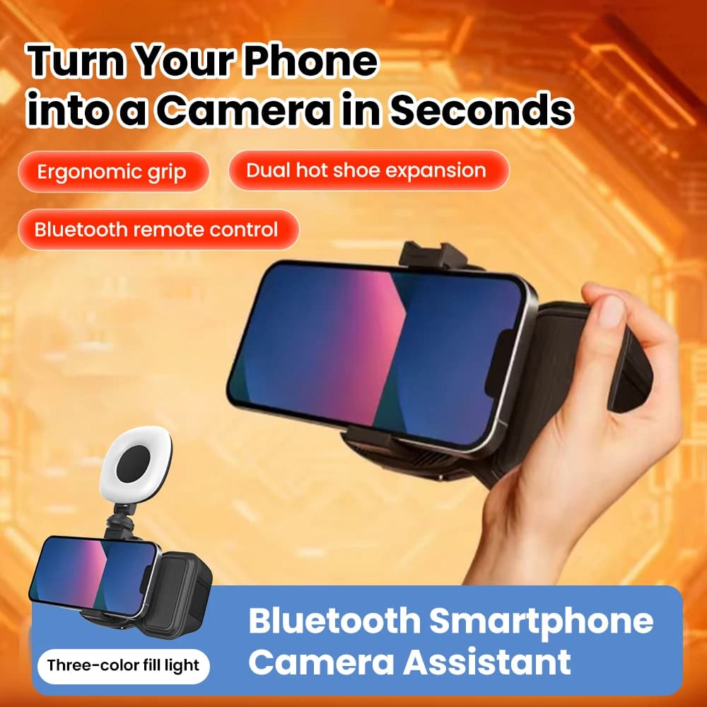 Supporto per Smartphone con Stabilizzatore Fotografico Bluetooth, Controller Zoom per Selfie, Accessorio Luce di Riempimento per Video Vlog