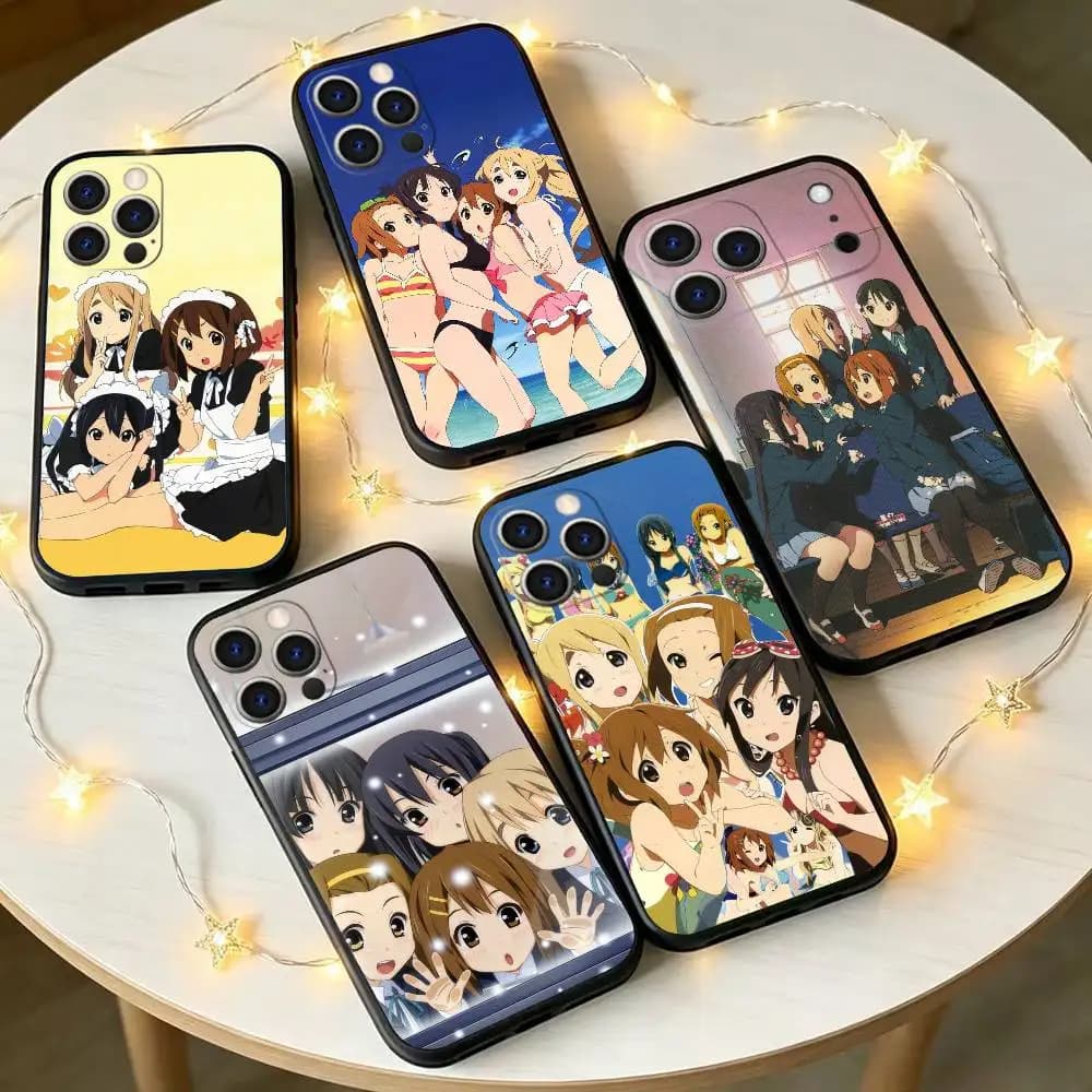 k-K-On sweet cute anime Phone Case Silicone Soft For IPhone 17 16 15 14 13 12 11 X XR Plus Pro Max Plus