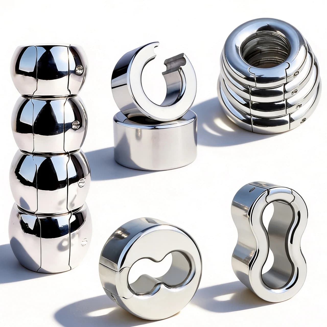 FRRK Stainless Steel Heavy Duty Ball Stretcher Penis Ring Metal Lock Cock Weight Exercise Scrotum Pendant Male Bondage Sex Toys