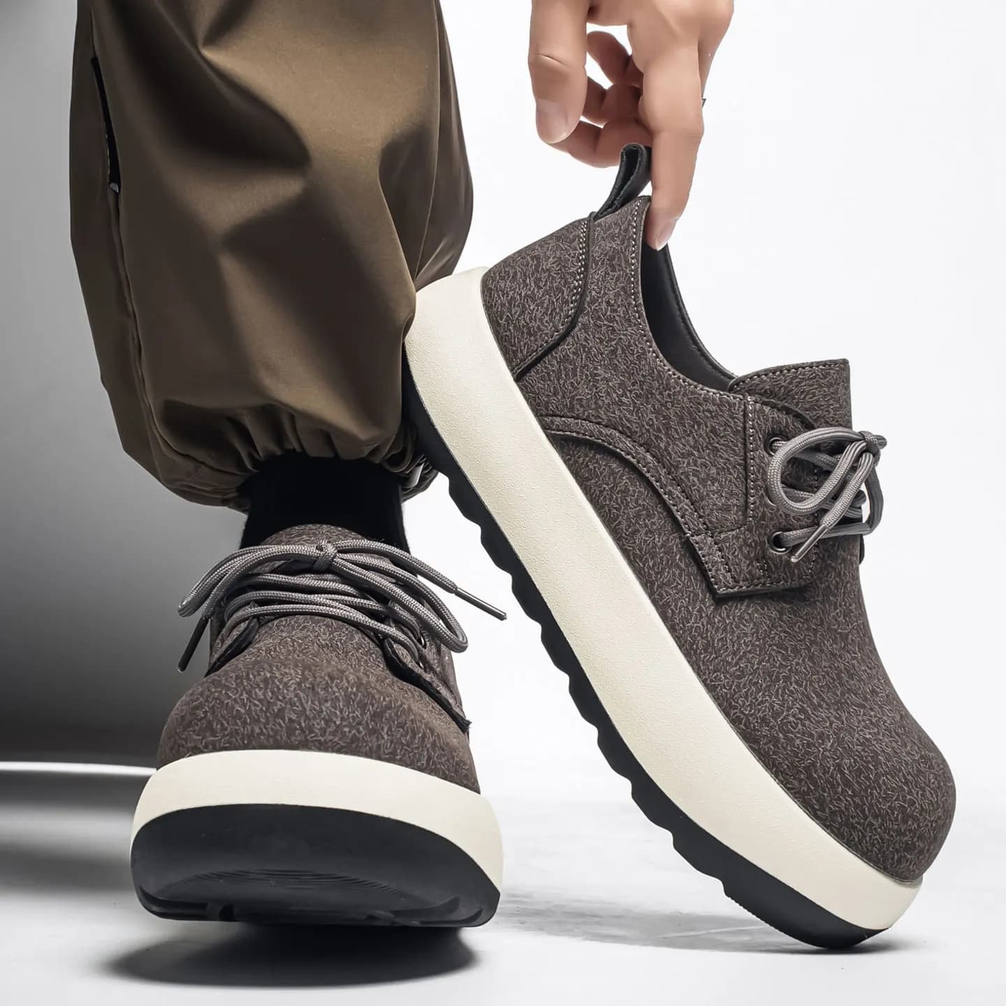 Men Wide Toe Derby Casual Sneakers New 2026, Thick Height Boost Sole All-match Fashion Daily Sports Footwear