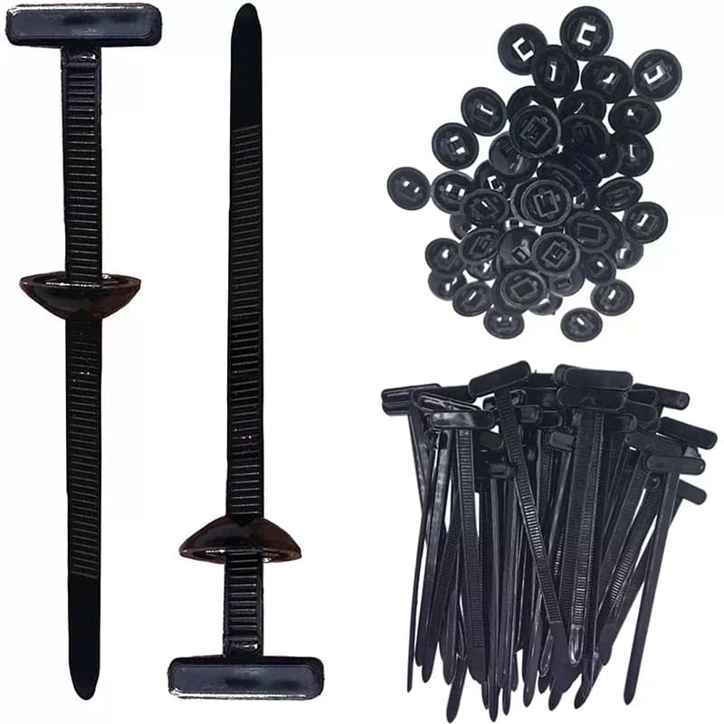 100 Pezzi Fascette Universali per Cavi - Fermacavi Resistenti con Design a Perno e Bottone, in Plastica, Strumento di Fissaggio per Carrozzeria Auto