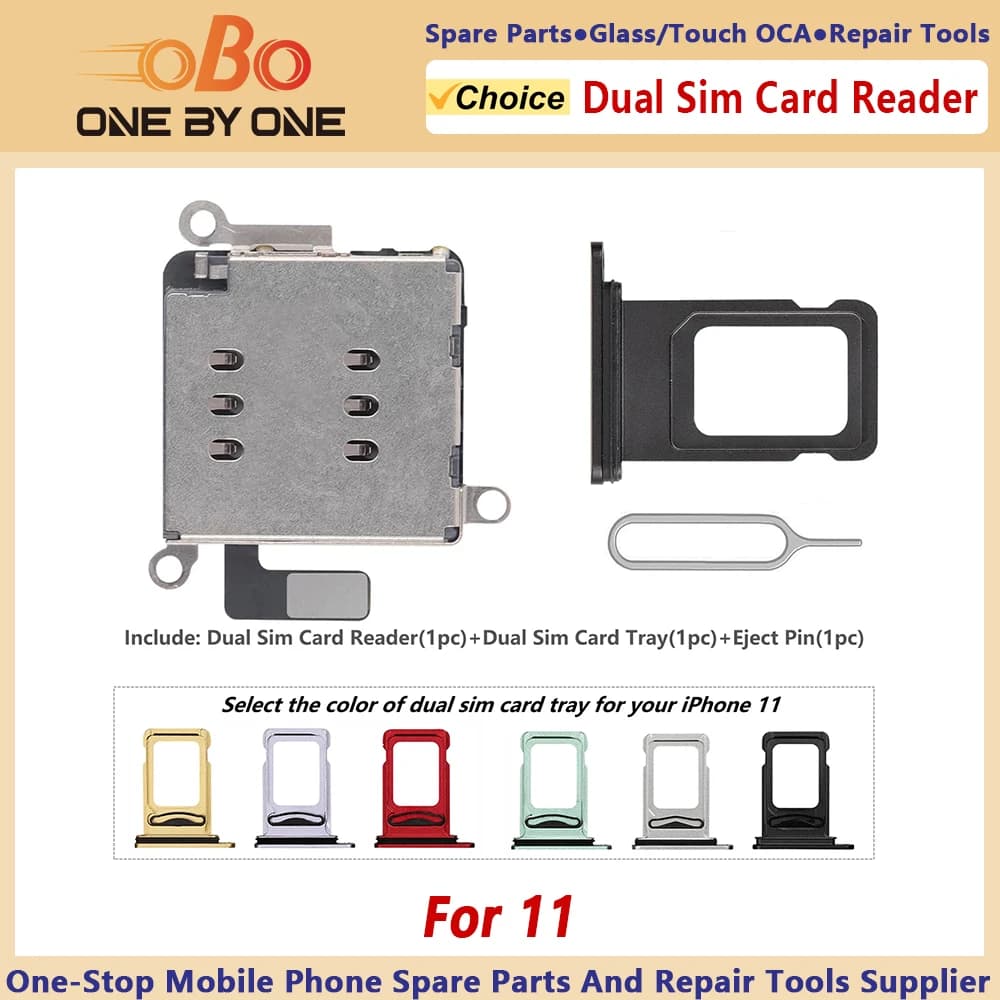 Cavo flessibile per lettore di schede doppia SIM per iPhone 11 Sostituzione connettore adattatore supporto slot doppio vassoio scheda SIM Nero Bianco Viola