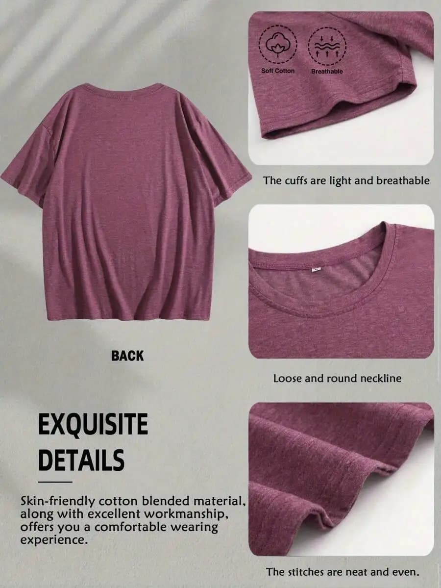 T-shirt in misto cotone, morbida, traspirante, girocollo, casual