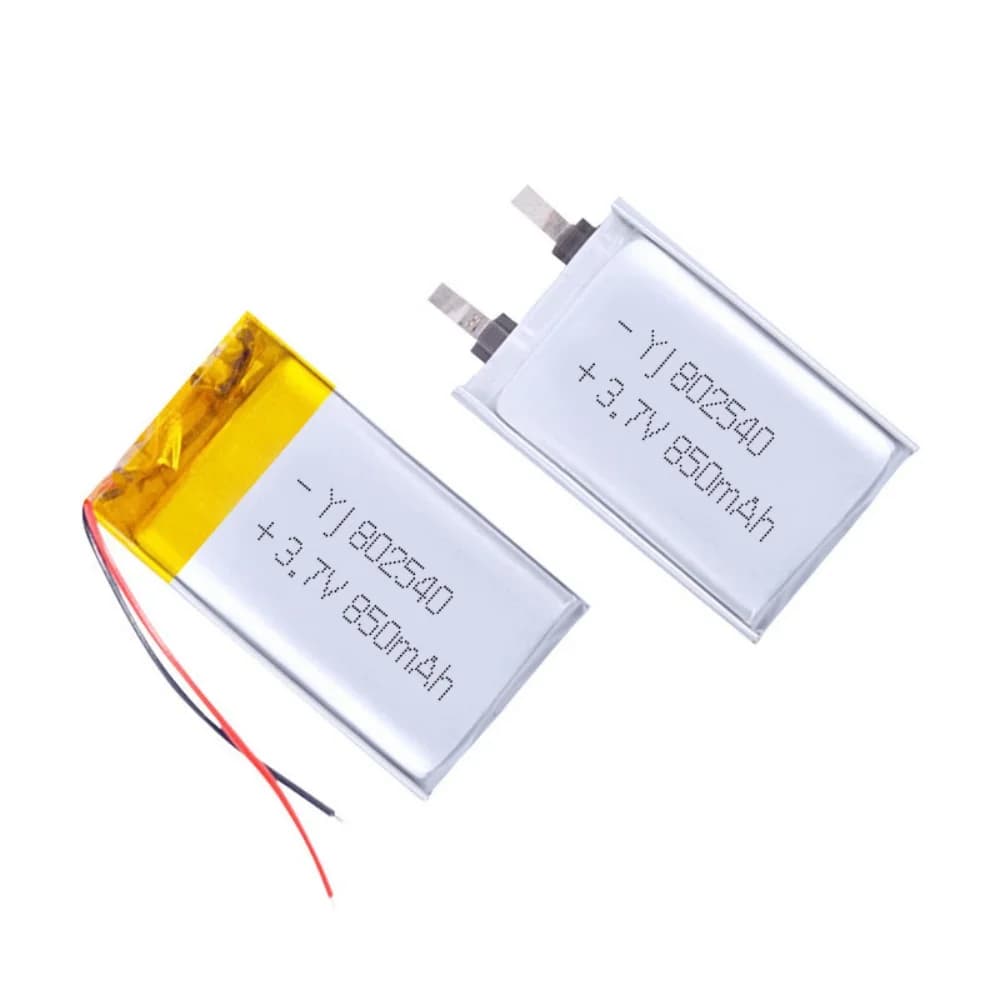 3.7V 850mAh Polymer Lithium LiPo Rechargeable Battery 802540 For Bluetooth Headset, Beauty Instrument, Selfie Stick, Spray, Etc