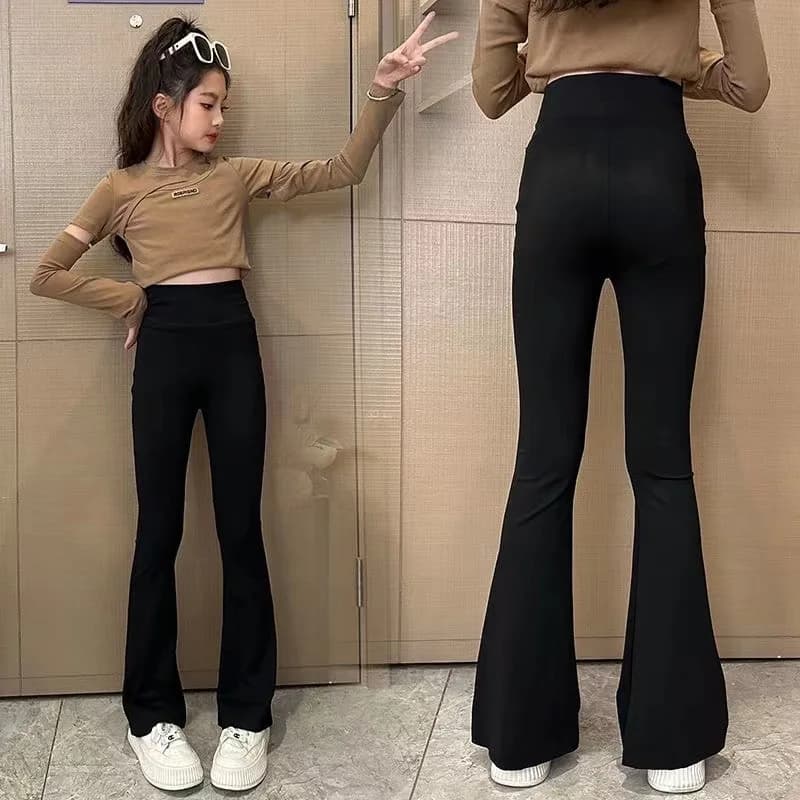 Jeans a zampa d'elefante in velluto per ragazze adolescenti, collezione Primavera Inverno 2026, pantaloni leggings alla moda per bambine 8-14 anni