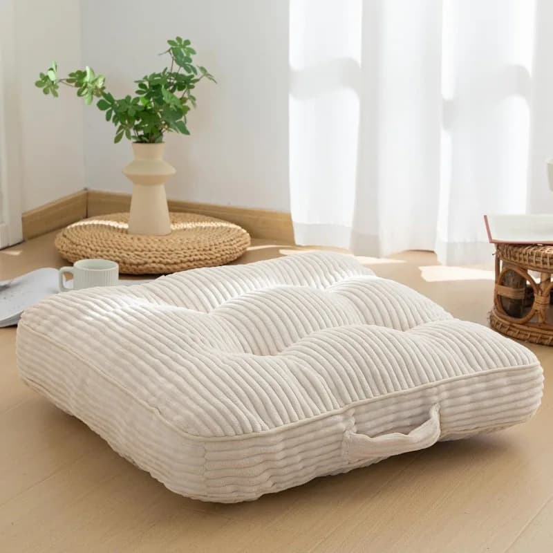 Breathable Corduroy Sponge‑Particle Thick Seat Cushion Buttock Pad for Home Office Sitting Yoga Meditation Daily Relax Practice