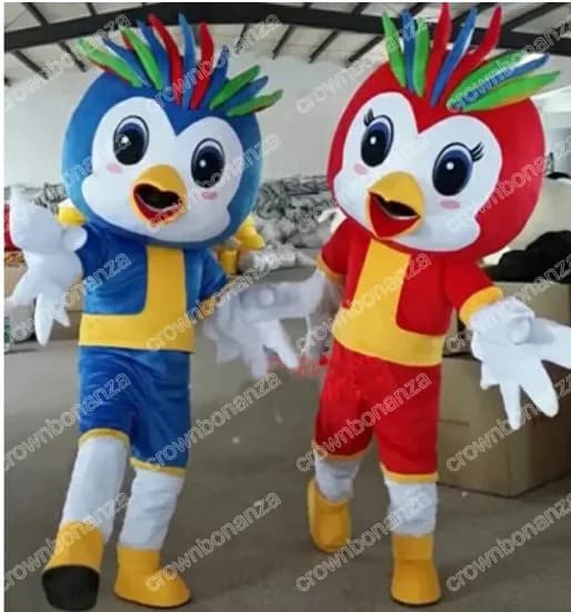 Nuovo Costume da Mascotte Uccelli con Corone Colorate LOVE 2 Pezzi per Adulti, Vestito di Natale, Costume di Halloween, Spedizione Gratuita