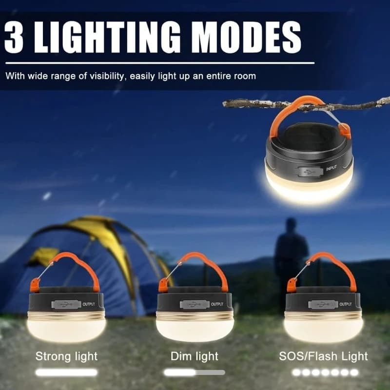 High Power Camping Lantern, 1200mAh Curtain Lamp USB Charging, Camping Wall Lights, Night Hiking, Suspended Lamp