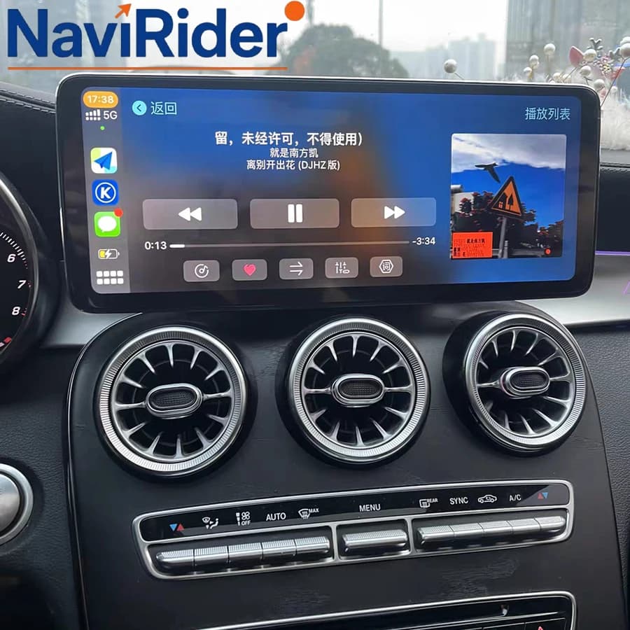 For Mercedes Benz C Class W205 Glc X253 C180 C200 C220 C300 C350 2016-2022 12.8" Ultra-thin Screen Android CarPlay Car Radio DSP
