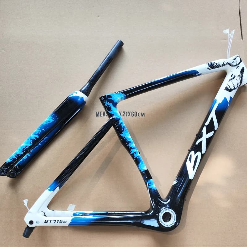 Telaio BXT in Carbonio per Bici da Strada con Freni a Disco, Cavi Nascosti, Manubrio, Telaio Super Leggero