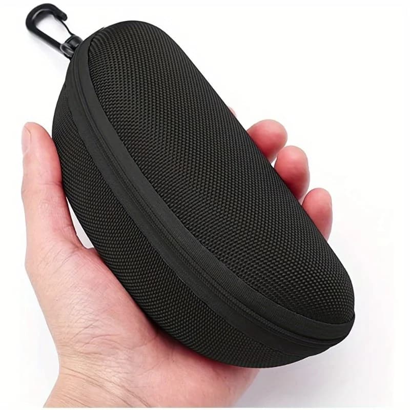 Custodia rigida portatile per occhiali con chiusura a scatto, custodia per occhiali da sole