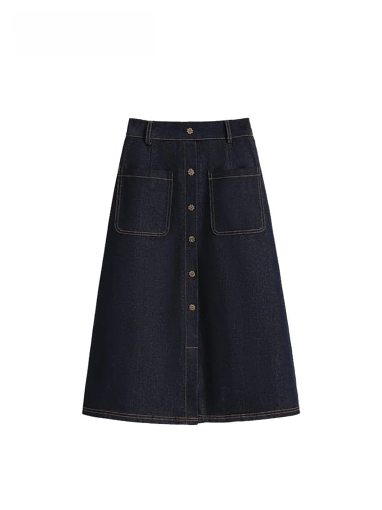High Waist A-Line Skirt Women's plus Size Spring New Sle Casual Cotton Denim Skirt Faionable School Girl Sle